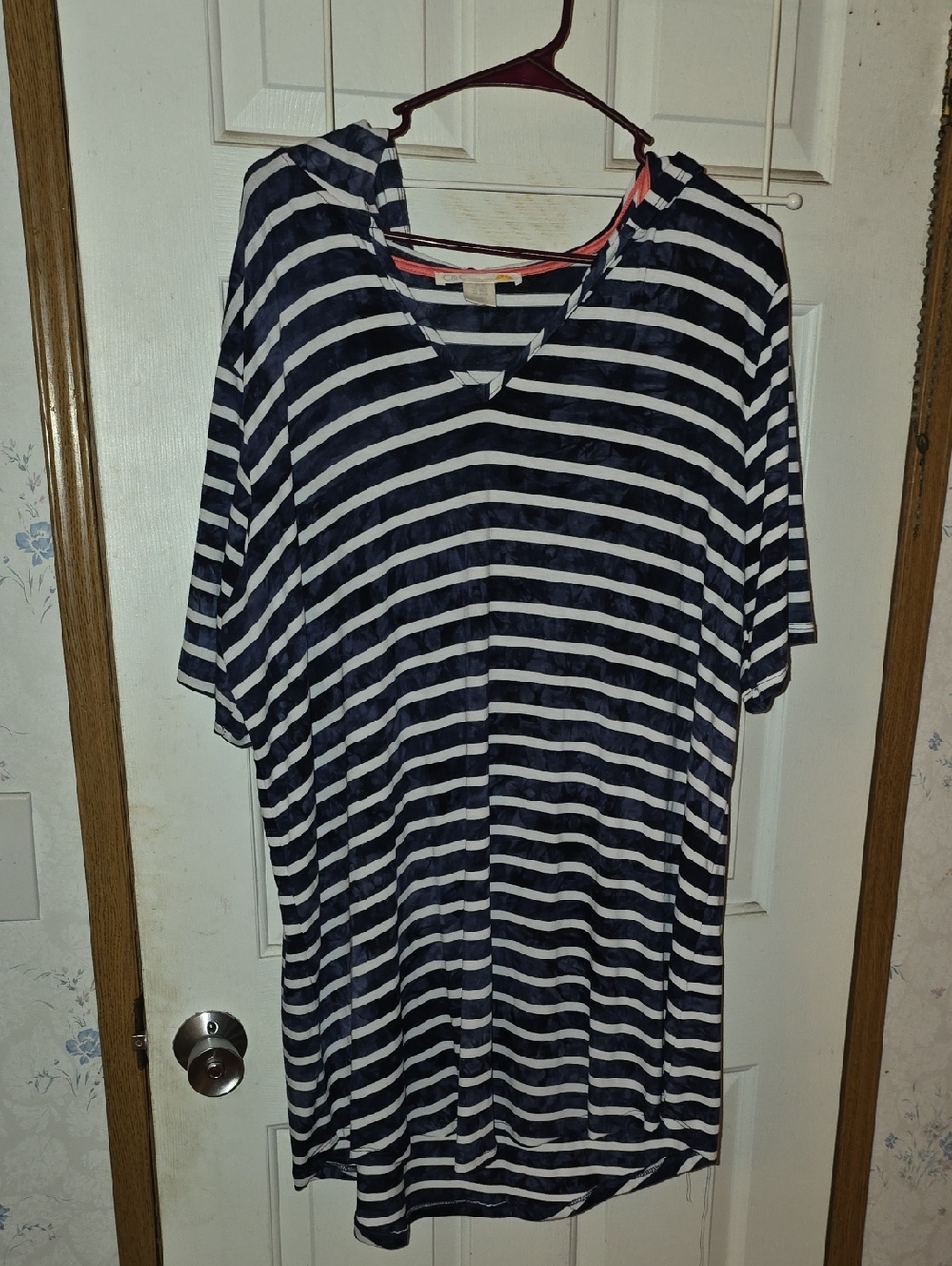 C&C California Navy and White Striped Swim Coverup